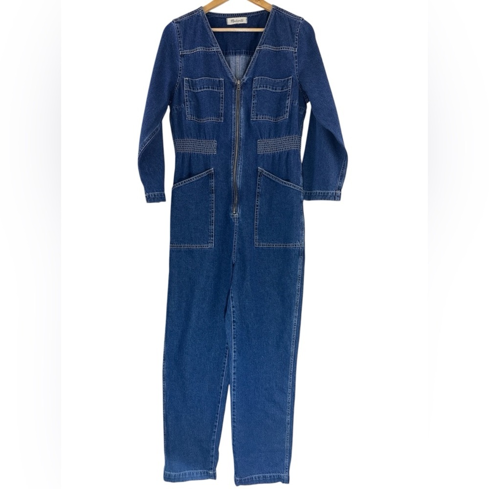 MADEWELL Denim Patch Pocket Coverall Jumpsuit in Amfield Wash - Picture 5 of 14